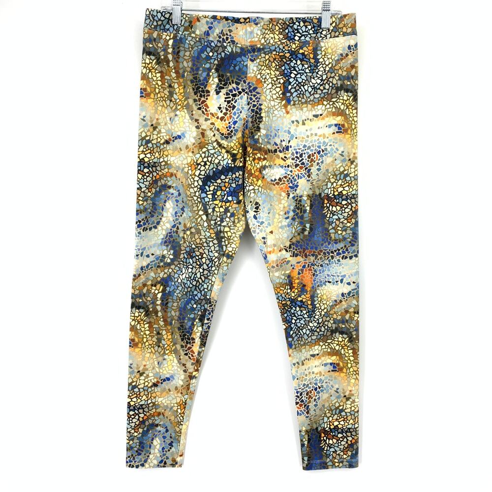 Soft Surroundings Leggings Womens Large Multicolor All-over Mosaic Print Jersey